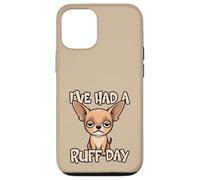 Carcasa para iPhone 12/12 Pro He Tenido un Mal día Divertido Juego de Palabras con Perros, Lindo, Cansado y Triste Chihuahua