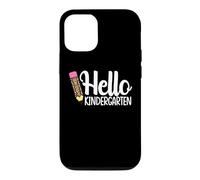 Carcasa para iPhone 12/12 Pro Hello Kindergarten Teacher Leopard Pencil Regreso a la Escuela