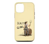 Carcasa para iPhone 12/12 Pro Heno Girl Funny Farm Cowgirl Western Rustic Granero Vida