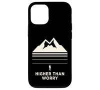 Carcasa para iPhone 12/12 Pro Higher Than Worry montaña Silueta senderista
