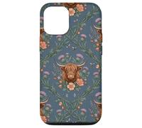 Carcasa para iPhone 12/12 Pro Highland Cow Thistle Floral Scottish Farm Animal Design