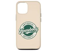Carcasa para iPhone 12/12 Pro Homebody Antisocial Mariposa Retro Antisocial Hombres introvertidos