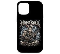 Carcasa para iPhone 12/12 Pro Hop and Roll Heavy Metal Bunny Guitarra Eléctrica Conejo Rocker