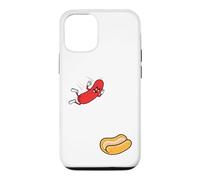 Carcasa para iPhone 12/12 Pro Hot Dog Saltando En Bun Retro Summer BBQ Grill 4 de Julio