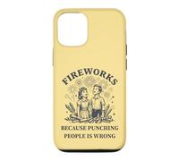 Carcasa para iPhone 12/12 Pro Humor Retro Fuegos Artificiales Anti-Violencia