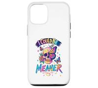 Carcasa para iPhone 12/12 Pro I Could Be Meaner Skull Butterfly Art, Dark Gothic Floral