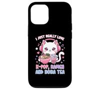 Carcasa para iPhone 12/12 Pro I Just Really Love K-Pop Ramen y Boba Tea Cute Cat
