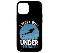 Carcasa para iPhone 12/12 Pro I Work Well Under Pressure Divertido Buceo Retro Océano