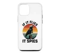 Carcasa para iPhone 12/12 Pro If It Flies It Spies Cuervo Vigilancia Pájaro Retro Conspiración