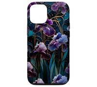 Carcasa para iPhone 12/12 Pro Iris Morado Art Nouveau Gótico Floral Estética Mística Luz
