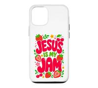 Carcasa para iPhone 12/12 Pro Jesus is My Jam Cute Christian Strawberry Faith