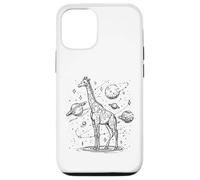 Carcasa para iPhone 12/12 Pro Jirafa Cósmica Explorando Planetas y Estrellas Universo