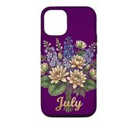 Carcasa para iPhone 12/12 Pro July Birth Flower Larkspur & Water Lily Cute Floral Birthday