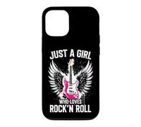 Carcasa para iPhone 12/12 Pro Just A Girl Who Loves Rock and Roll Rock Band Concierto de Guitarra