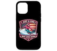 Carcasa para iPhone 12/12 Pro Just A Girl Who Loves Skiing American Skier Ski Resort USA