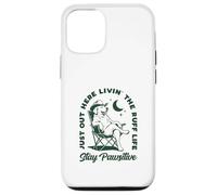 Carcasa para iPhone 12/12 Pro Just out Here Living The Ruff Life Stay Pawsitive Cowboy Dog