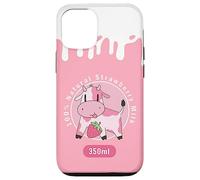 Carcasa para iPhone 12/12 Pro Kawaii Cute Pink Cow, Strawberry Milk Girl
