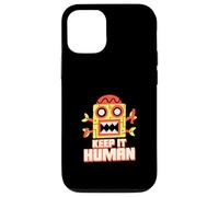 Carcasa para iPhone 12/12 Pro Keep It Human (Declaración Anti AI) (Funny Robot Graphic)