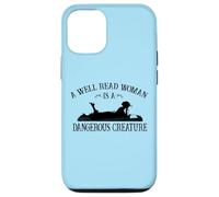 Carcasa para iPhone 12/12 Pro Kids Girls Reading A Well Read Woman Is A Dangerous Creature