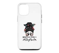 Carcasa para iPhone 12/12 Pro Kinda Busy Being A Dog Mom Pharaoh Hound Funny Messy Bun