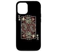 Carcasa para iPhone 12/12 Pro King of Spades Skull Men Poker Juego de Cartas Grunge Biker Cards