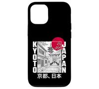 Carcasa para iPhone 12/12 Pro Kioto Japón Pagoda Torii Puerta Rojo Sol Bosquejo Retro