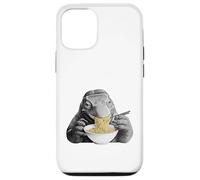 Carcasa para iPhone 12/12 Pro Komodo Dragon Comiendo Fideos Ramen Divertido Amante de Reptiles