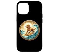 Carcasa para iPhone 12/12 Pro Labrador Retriever Perro Surfing Surfer Dueño Tabla de Surf Jinete