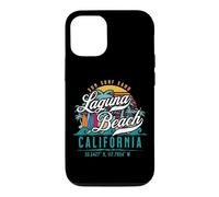 Carcasa para iPhone 12/12 Pro Laguna Beach California USA Retro Sun Sand Surf Palmeras