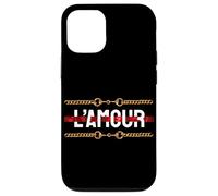 Carcasa para iPhone 12/12 Pro L'Amour with Printed Golden Style Chains Valentin's Day Love