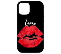 Carcasa para iPhone 12/12 Pro Laura Red Lips Nombre Personalizado