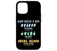 Carcasa para iPhone 12/12 Pro Lenguaje de señas Americano Manos Verso de la Biblia Cristianismo