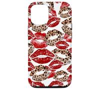 Carcasa para iPhone 12/12 Pro Leopard Lipstick Lips Kiss Kisses Cheetah Y2K Mujeres Niñas