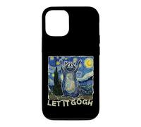 Carcasa para iPhone 12/12 Pro Let it Gogh Funny Van Gogh Starry Night Raccoon