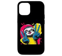 Carcasa para iPhone 12/12 Pro Letrero de Arte gráfico de Personaje Pop Retro de Perezoso Doble Paz