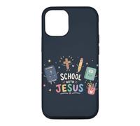 Carcasa para iPhone 12/12 Pro Linda Escuela Cristiana con Jesús Volver a la Escuela F