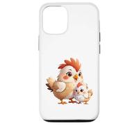 Carcasa para iPhone 12/12 Pro Linda mamá gallina y bebé Polluelo de Dibujos Animados