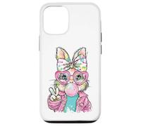 Carcasa para iPhone 12/12 Pro Lindo Conejo de Pascua Signo de Paz Bubble Gum Spring Art Kids Girl