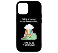 Carcasa para iPhone 12/12 Pro Lindo Disfraz de Dinosaurio T-Rex Rainbow Time To Be A Dino