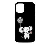 Carcasa para iPhone 12/12 Pro Lindo Elefante Pastel Globo Celebración Sketch