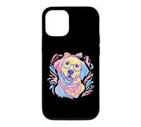 Carcasa para iPhone 12/12 Pro Lindo Golden Retriever Dog Lover Gráfico Azul Gafas Floral