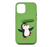 Carcasa para iPhone 12/12 Pro Lindo pingüino Equilibrio Pepino Dibujos Animados Arte