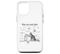 Carcasa para iPhone 12/12 Pro Lo Que los Gatos Realmente piensan Divertido Física Ciencia Nerd Cat Meme