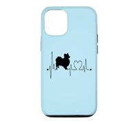 Carcasa para iPhone 12/12 Pro Los Perros Papillon Dog My Heartbeat EKG Son mis Amantes de los Perros cardiovasculares