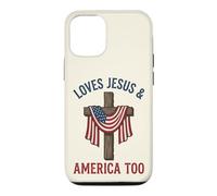 Carcasa para iPhone 12/12 Pro Love Jesus and America Too Patriotic Faith