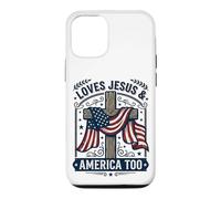 Carcasa para iPhone 12/12 Pro Love Jesus and America Too Patriotic Faith Vintage