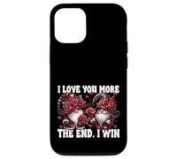 Carcasa para iPhone 12/12 Pro Love You More The End I Win Floral Rose Flower GNOME Couple