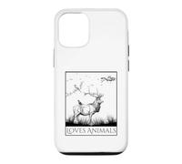 Carcasa para iPhone 12/12 Pro Loves Animals Nature Wildlife Graphic of Deer and Birds