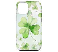 Carcasa para iPhone 12/12 Pro Lucky Watercolor 4 Leaf Clover Irish Mom Irlanda Shamrock
