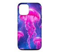 Carcasa para iPhone 12/12 Pro Luminoso Galaxy Medusa Diseño Cósmico Océano Arte, Náutico